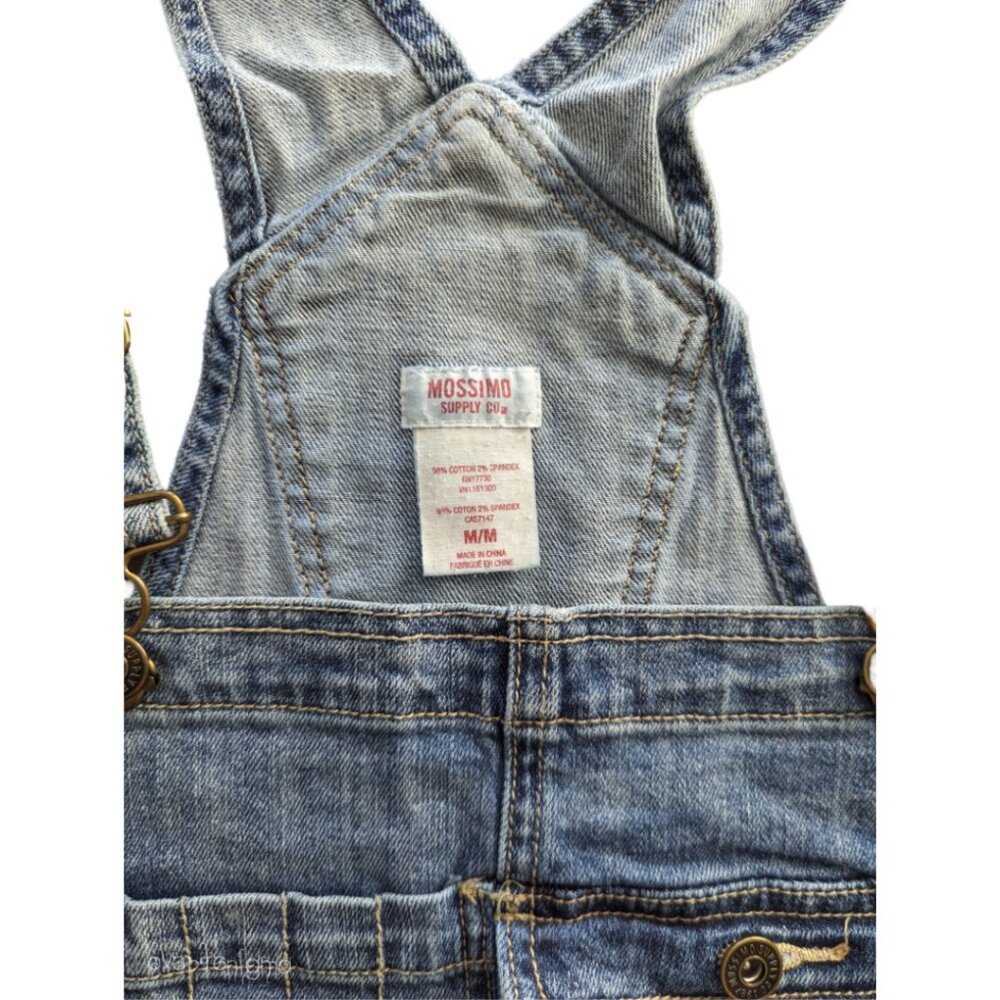 MOSSIMO distressed denim shorts overalls - Picture 2 of 7